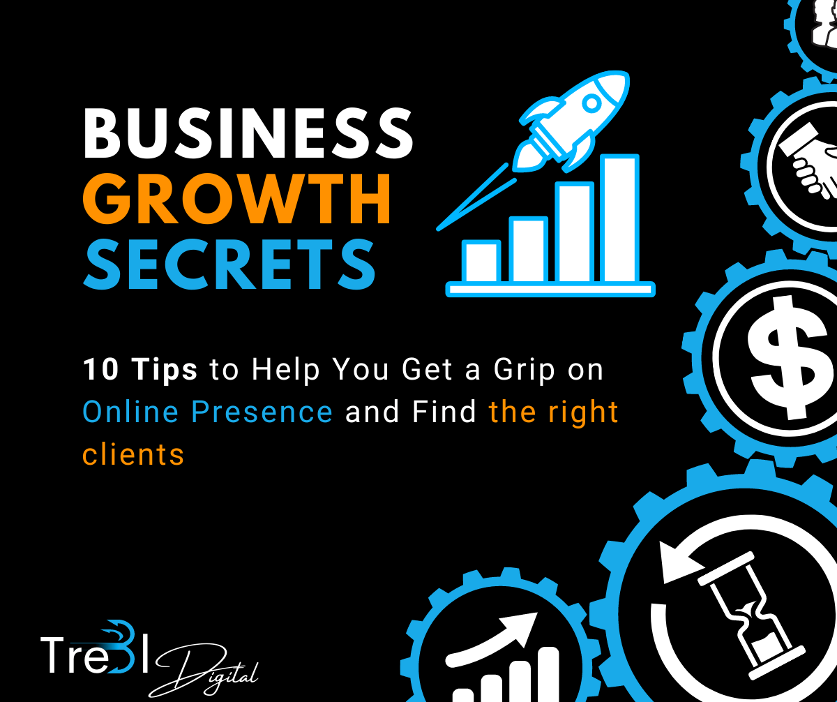 Infographic about business growth secrets and online presence
